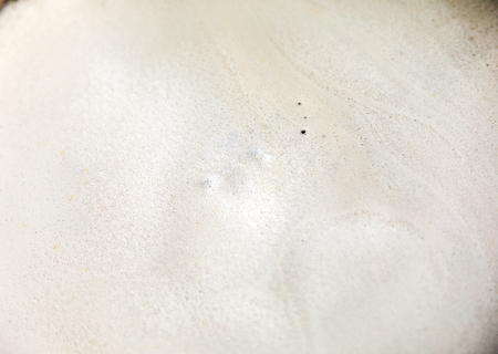 Craft Beer Wort Protein Break Foam into the Boil Kettle Warming up until it Boils.