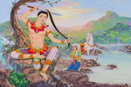 Buddhist painting thailandの写真素材