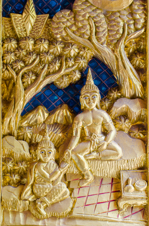 Gold Buddhist carvingsの写真素材