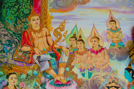 Buddhist painting thailandの写真素材