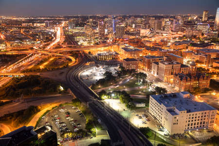 Downtown scenic cityscape of Dallas Texas USA