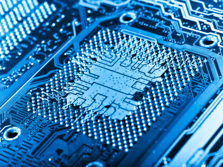 Computer internal memory and motherboard circuit hardwareの写真素材