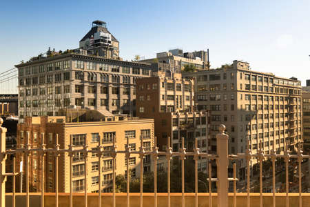 Downtown buildings in the shopping district of Dumbo in Brooklyn New York USAの写真素材