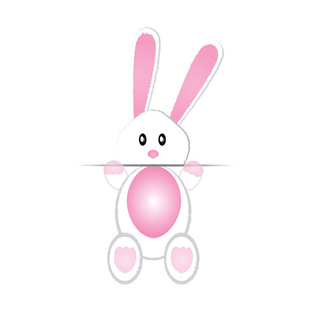 cute bunny card  on white backgroundのイラスト素材