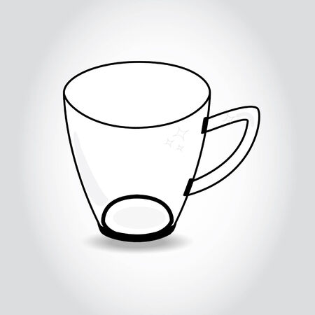 coffee cup on gray backgroundのイラスト素材