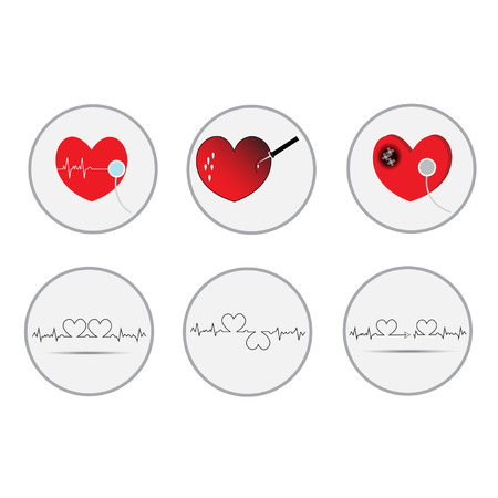 heart beats cardiogram vector iconのイラスト素材