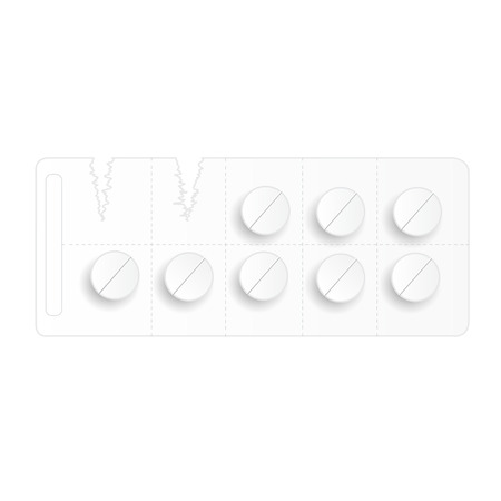 Blister pack of pills isolated on white backgroundのイラスト素材