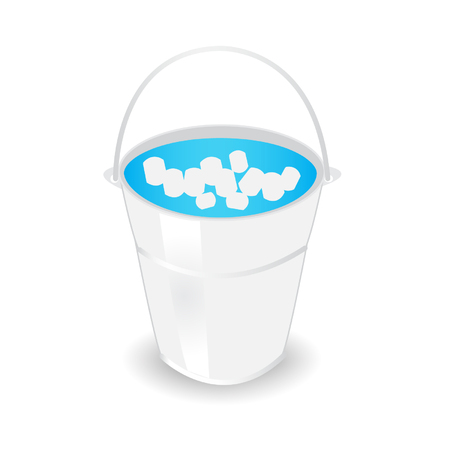 metal bucket on white backgroundのイラスト素材