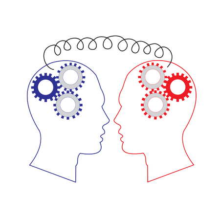 Mechanism of the brain with gearsのイラスト素材