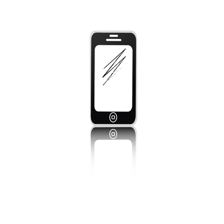 Smartphone isolated on the white backgroundのイラスト素材