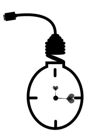 Energy saving bulb Concept of clockのイラスト素材