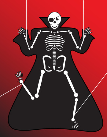 Human Skeleton halloween on red backgroundのイラスト素材