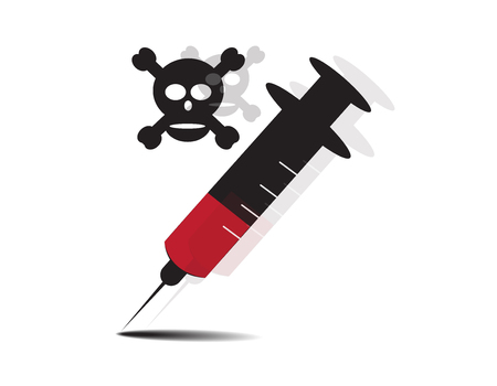 drug in syringe on white backgroundのイラスト素材