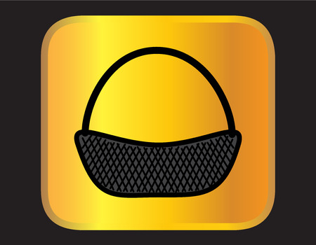 wicker basket on gold backgroundのイラスト素材