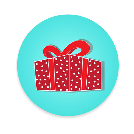 Flat long shadow gift box icon isolate on white backgroundのイラスト素材