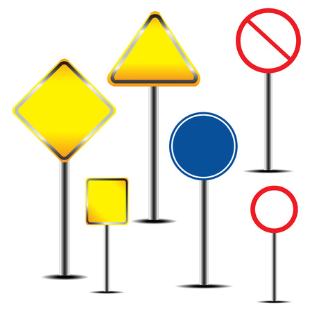 Blank warning road sign. vector illustrationのイラスト素材