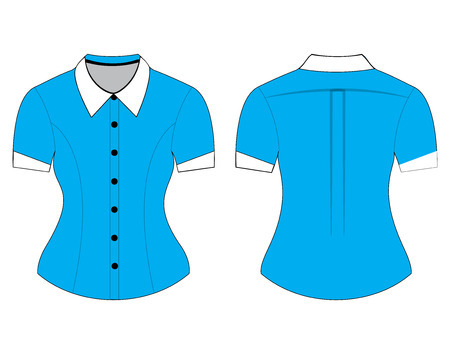 Blank shirt with short sleeves template for man and woman (front and back views)のイラスト素材