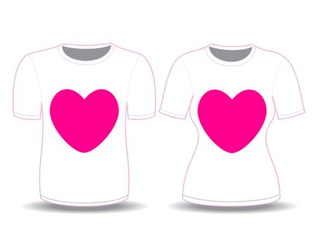 T-shirt white  template for man and woman (front views)のイラスト素材