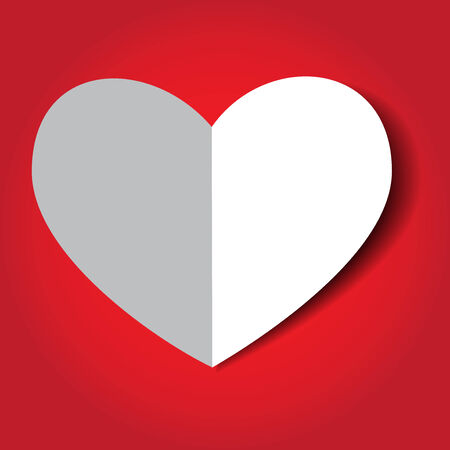 white heart on a red backgroundのイラスト素材