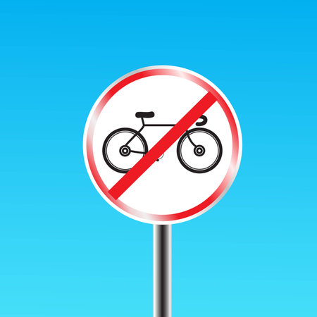 Bicycles prohibited signのイラスト素材