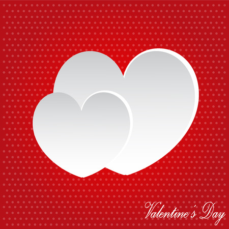 Valentines day card on red backgroundのイラスト素材
