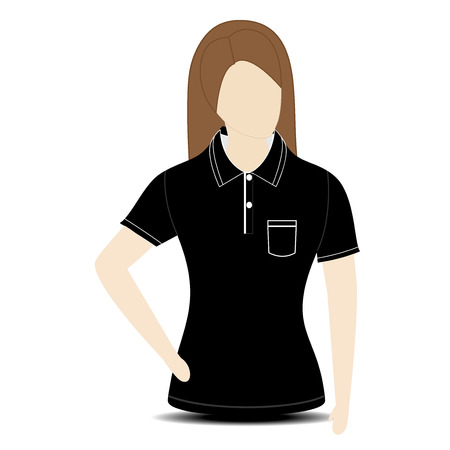 Female shirt template on the mannequin on whiteのイラスト素材