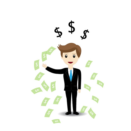 Business man with success finance conceptのイラスト素材
