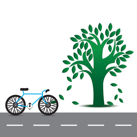 Bicycles on the Roadのイラスト素材