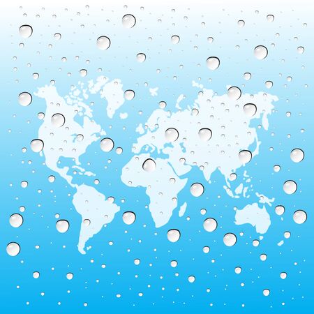 water drops with map world. vector illustrationのイラスト素材