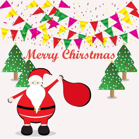 Celebrate banner party flags with chirstmas dayのイラスト素材