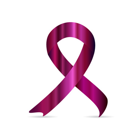 Breast cancer icon for poster, pink ribbon on white backgroundのイラスト素材