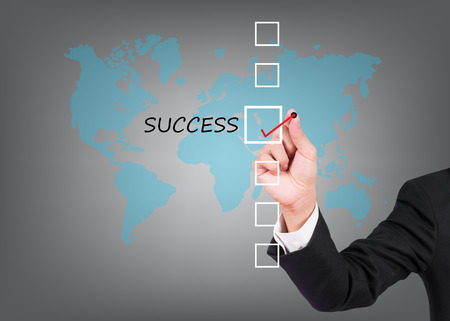 businessman has choose one of the six options, successの写真素材