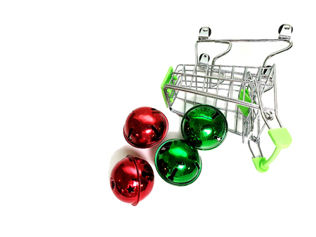 Merry Christmas gift and happy new year isolated on white backgroundの写真素材