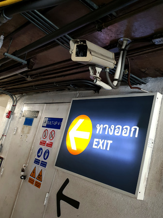 CCTV systems and safety sign, such as  no smoking, No fire making