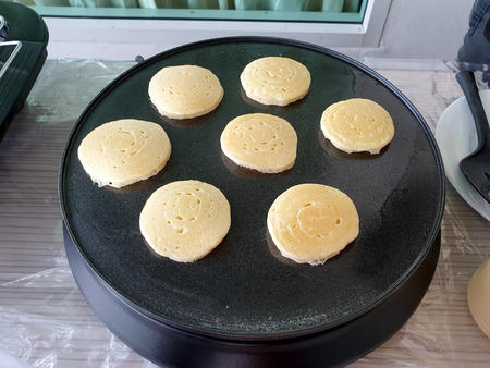 Pancakes on the cast-iron frying pan