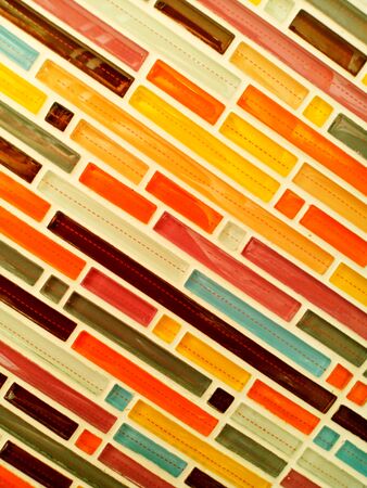 Multicolor tile wall background of kitchen.の写真素材