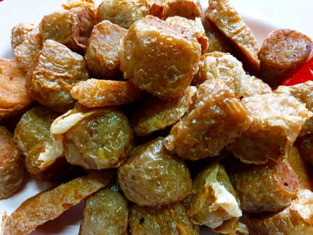 Close-up Deep Fried Crab meat roll (Hoi Jo)の写真素材