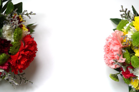 Beautiful bouquet flower on white background.の写真素材