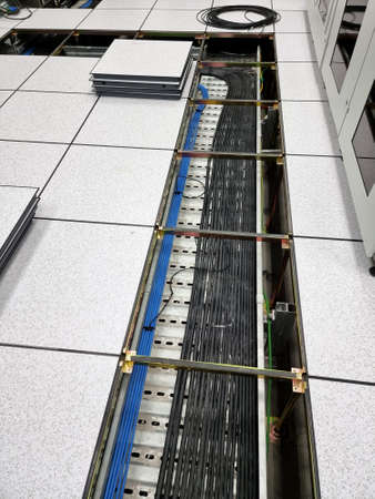 Communication Control cable pulling work in DCS room.