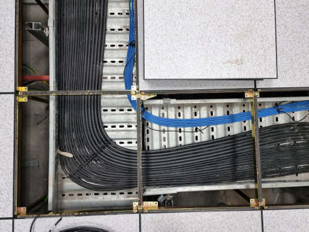 Communication Control cable pulling work in DCS room.