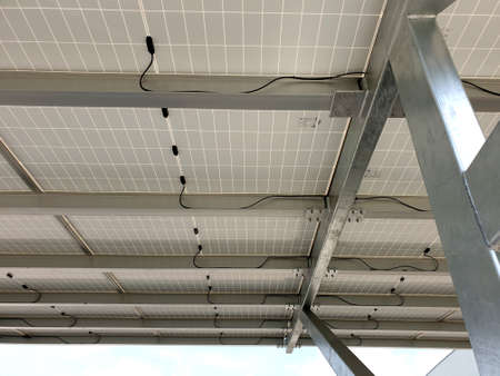 Solar carport: Solar PV cell installation.