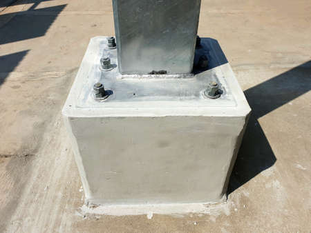 Base plate connection for steel structure of solar carport.の写真素材