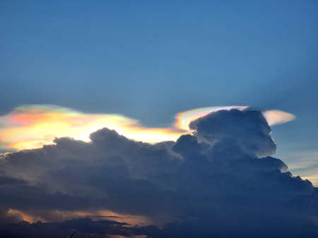 Beautiful light of the sun and cloud in the blue sky backgroundsの写真素材