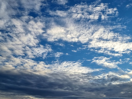 Clouds in the blue sky backgroundsの写真素材