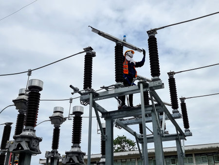 Electrical Preventive Maintenance, Insulator Cleaning Service for 115kV Circuit Breaker,...