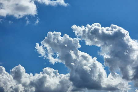 The perspective of nimbus clouds in the blue sky backgrounds.