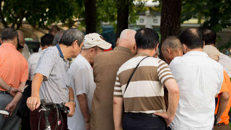 23 September, 2017 â Taipei, Taiwan: Group  of Asian senior menの写真素材