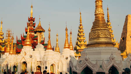 Yangon, Myanmar - February, 15, 2018: Shwedagon Pagodaのeditorial素材