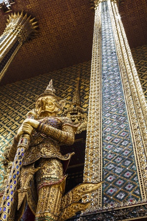 Giant gold Security guard statueの写真素材