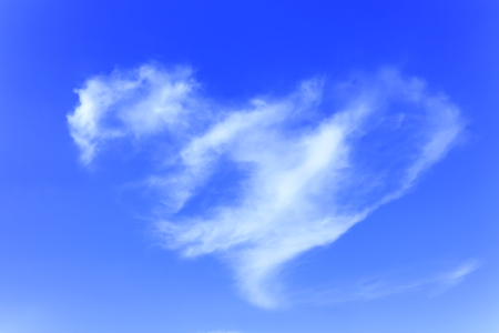 Bright of blue sky and Heart  cloudの写真素材